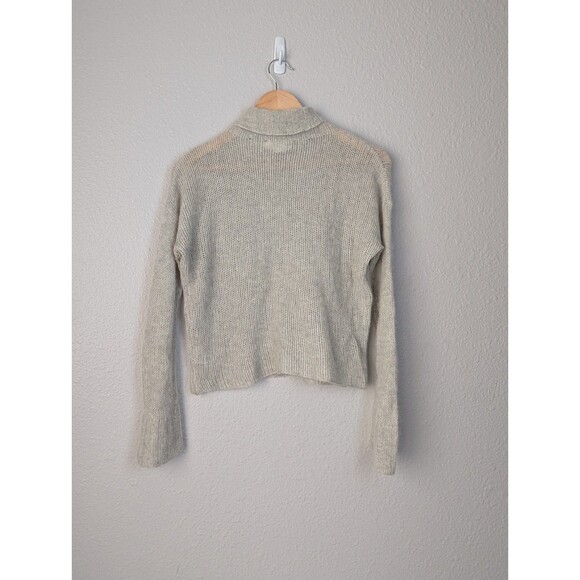 DKNY Pure 100% Cashmere Sweater Heather Gray Size S Cowl Neck Classic Boxy 199 - Picture 2 of 7